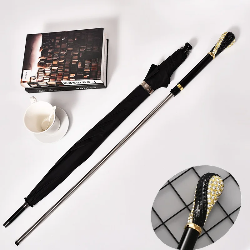 

Long Handle Sword Umbrella Hook Black Men Cane Katana Umbrella Strong Creativity Windproof Samurai Rain Equipment BD50UM