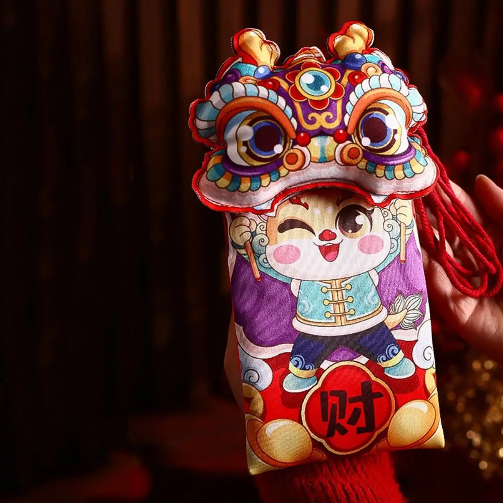 Плюшевый кошелек для монет с рисунком китайского дракона