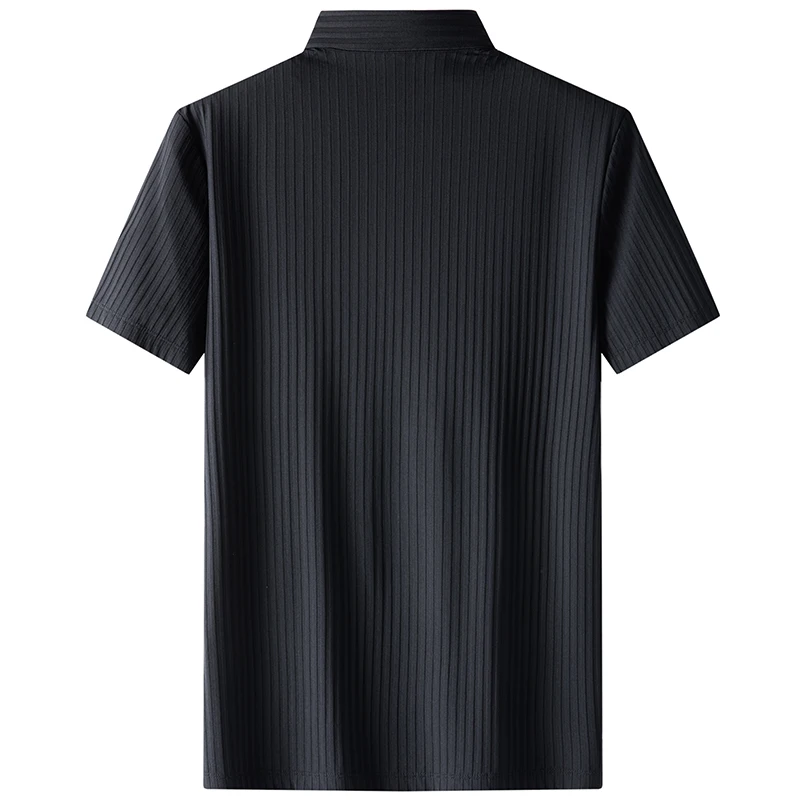 Рубашка-поло мужская из шелка и хлопка деловая Повседневная Свободная