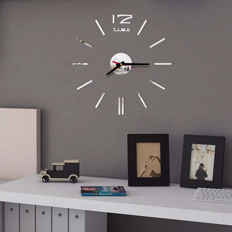 Современный дизайн Мини DIY настенные часы стикер немой Цифровой 3D большие