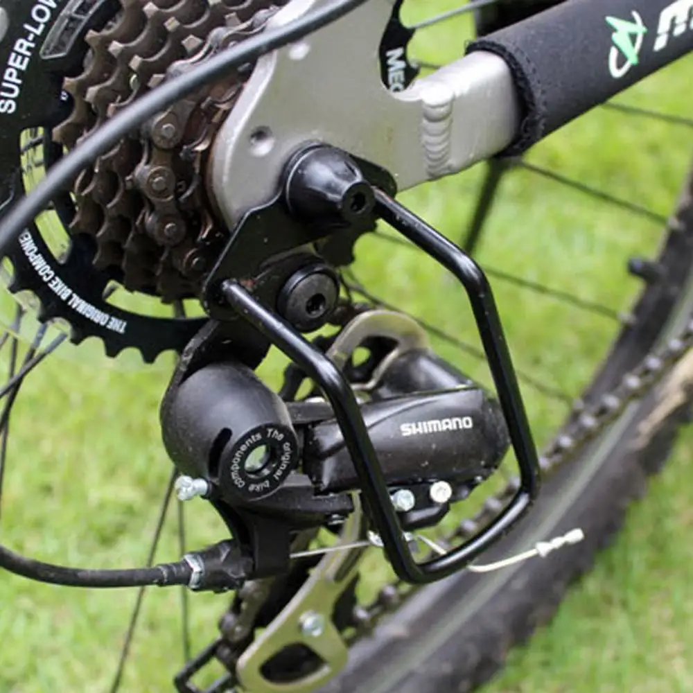 

Black Bicycle Rear Dial Protector Adjustable Aluminum Bicycle Protective Gear Effective Bike Accessories Cycling Durable