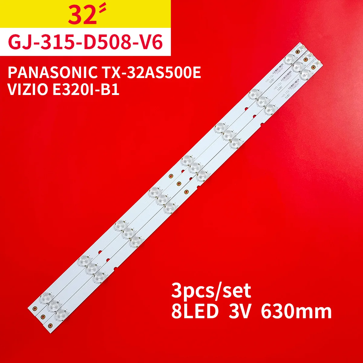 3 шт./1 комплект, светодиодная подсветка, 8 ламп, полоса для телевизора Panasonic for 32