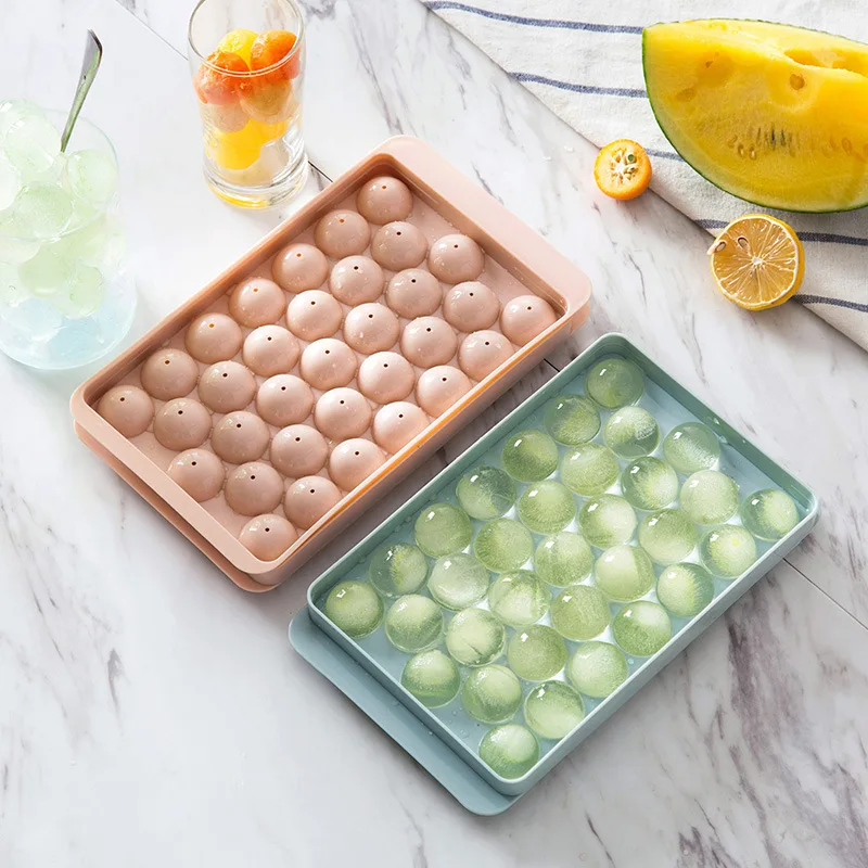 

18/33 Grid Plastic Molds Ice Tray 3D Round Ice Molds Home Bar Party Use Round Ball Ice Cube Makers Kitchen DIY Ice Cream Moulds