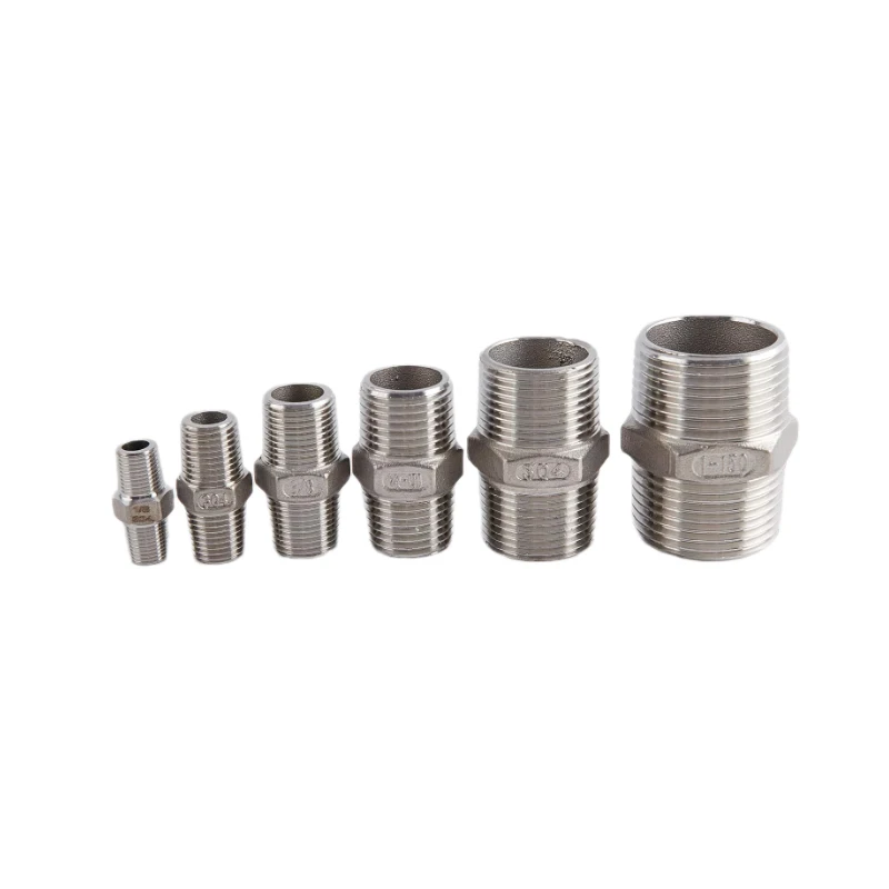 

1/2" 3/4" 1" BSP Thread 304 Stainless Equal Diameter Double Head Pipe Fittings Gardening Tools And Equipment Pvc Pipe