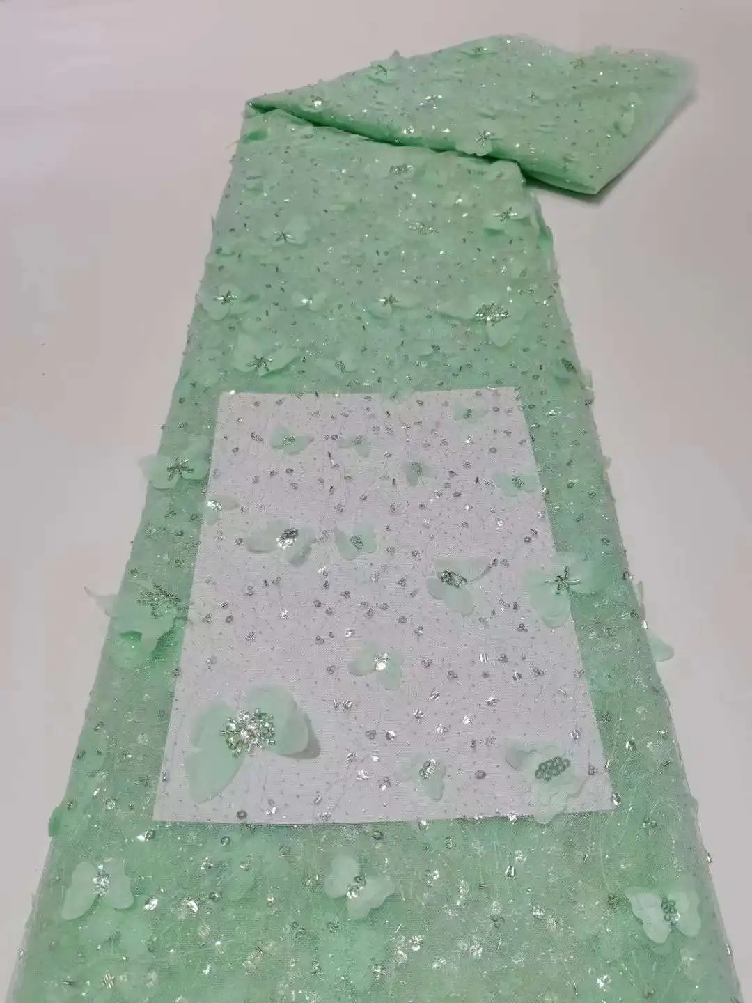 

Французская сетчатая кружевная ткань с 3d блестками 2022 высококачественное кружевное свадебное платье с вышивкой