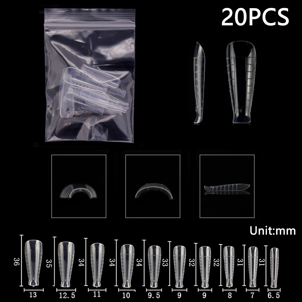 Extension False Nail Tips Acrylic Fake Finger UV Gel Polish Quick Building Mold Sculpted Full Cover Manicures Tool Set |
