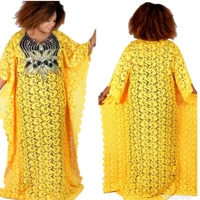 africa lace women maxi dresses summer loose plus size colorful breathable o neck casual vintage free size dress 2002