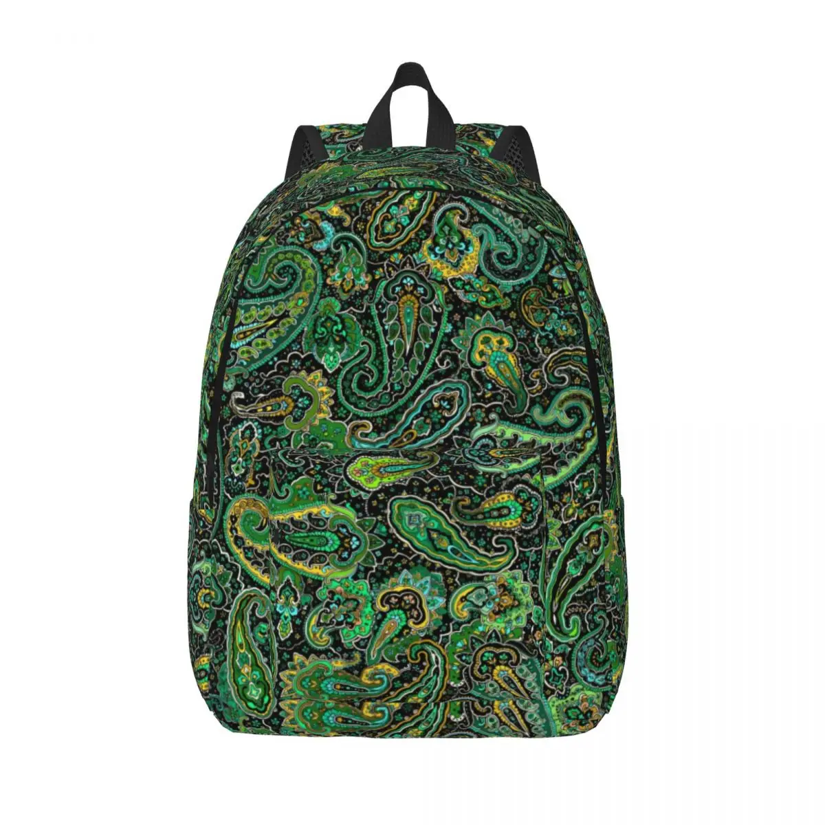 

Green Paisley Backpack Vintage Floral Print Workout Backpacks Boy Design Lightweight School Bags Streetwear Rucksack