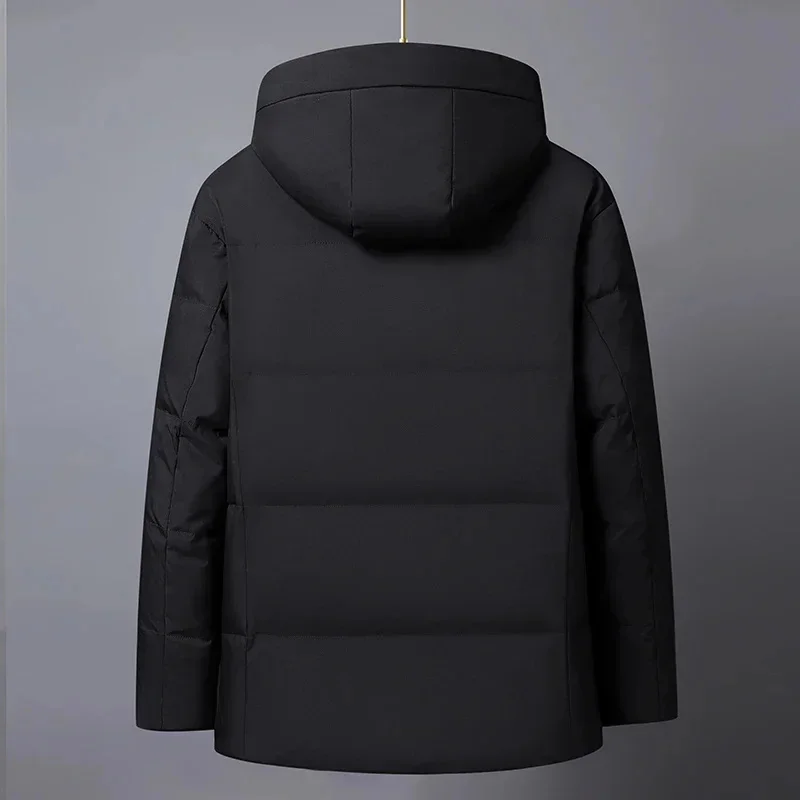Мужские короткие пальто с перьями для мужчин среднего возраста зима 2025 Новинка 90%
