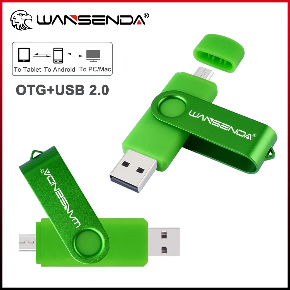 

WANSENDA OTG USB Flash Drive Rotation Pen Drive 16GB 32GB 64GB 128GB 256GB Cle USB Stick 2.0 Pendrive for Android /Tablet /PC