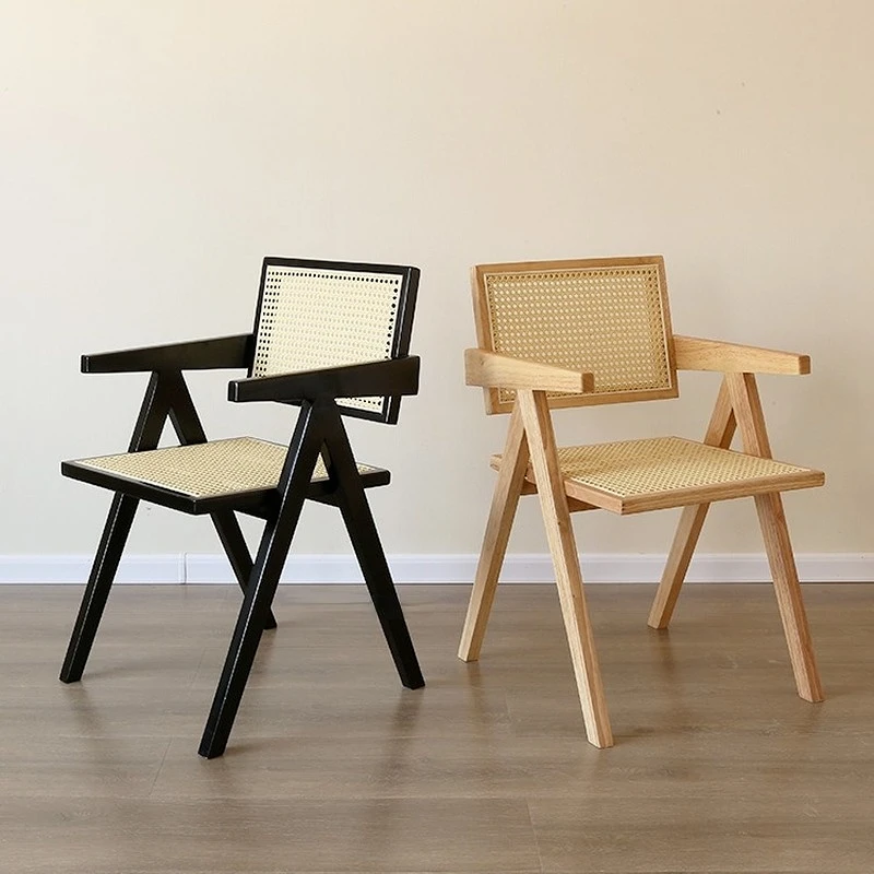 Furniture Kitchen Dining Chair Wood Backrest Chair Living Room Chair With Armrests Balcony Lounge