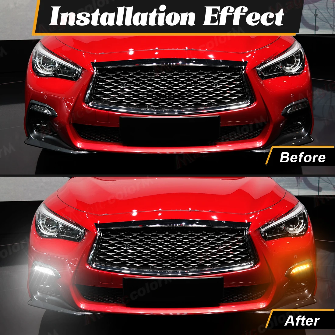 Светодиодные указатели поворота для Infiniti Q50 Q50S Sport Model 2014 2015 2016 2017 2018 2019 2020 DRL