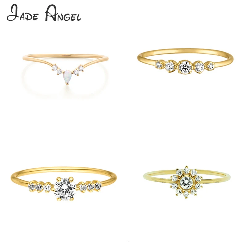

JADE ANGEL V-shaped Opal Set With Diamonds 925 Sterling Silver Rings Luxurious Fashion Geometric for ladies Jewelry Accessories