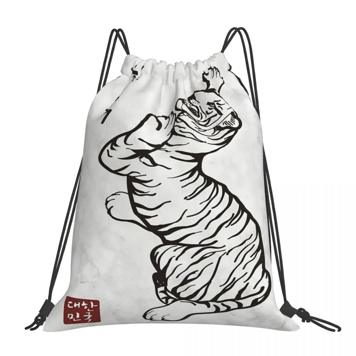 Корейские карты с алфавитом Hangul рюкзаки мраморной текстурой изображением тигра