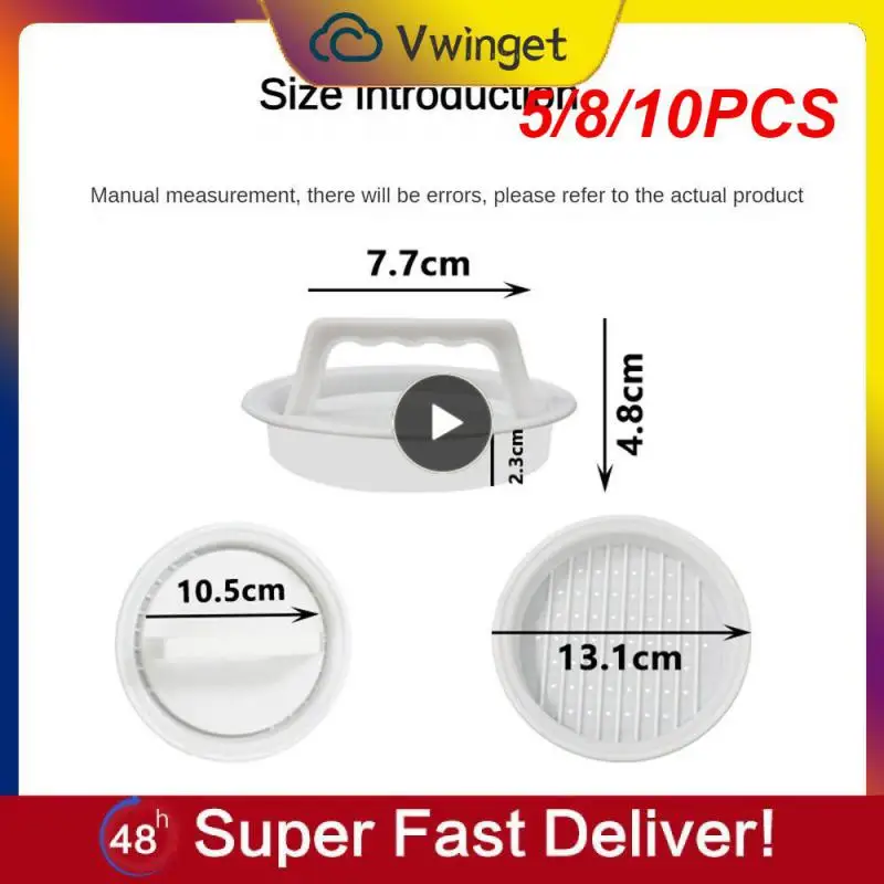 

5/8/10PCS Meat Pie Burger Press Smooth Cake Press Easy To Use Efficient Meatloaf Molds Cooking Tool Set Homemade Burger Press