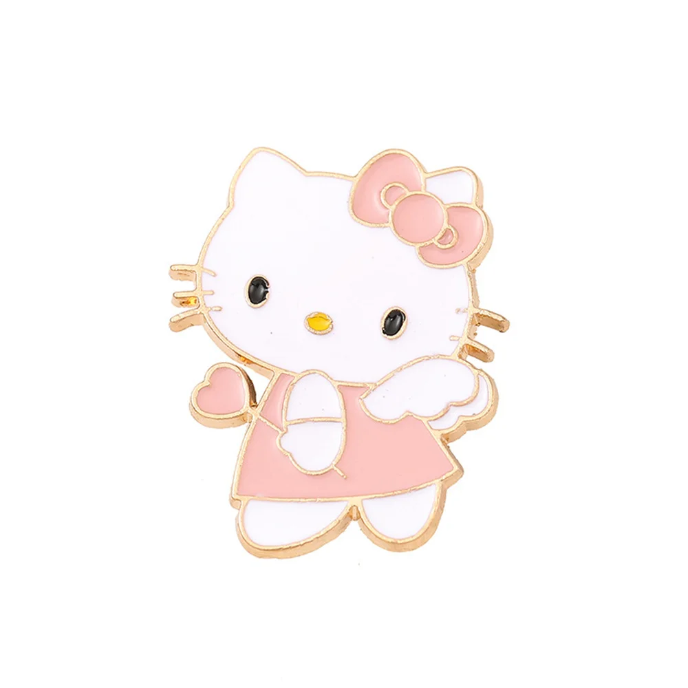 10 шт./компл. Kawaii Hello Kitty нагрудный значок Sanrio мультяшная фигурка брошь милая KT
