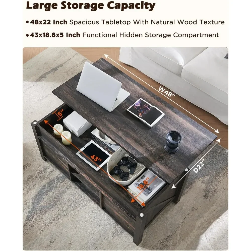 Журнальный столик с раздвижной дверью сарая со скрытым отделением для хранения