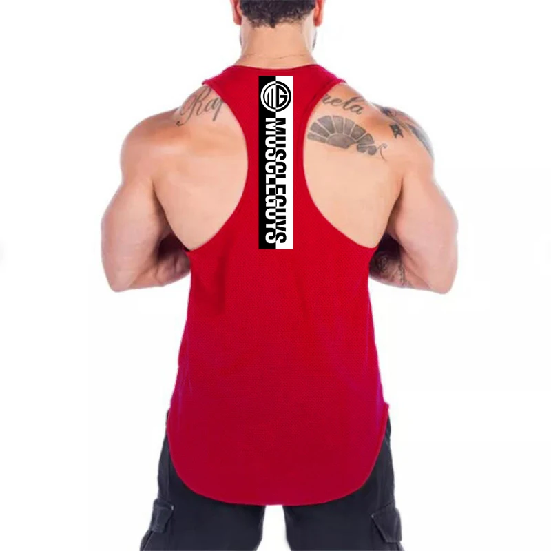 Летняя свободная сетчатая дышащая быстросохнущая футболка с принтом Muscleguys