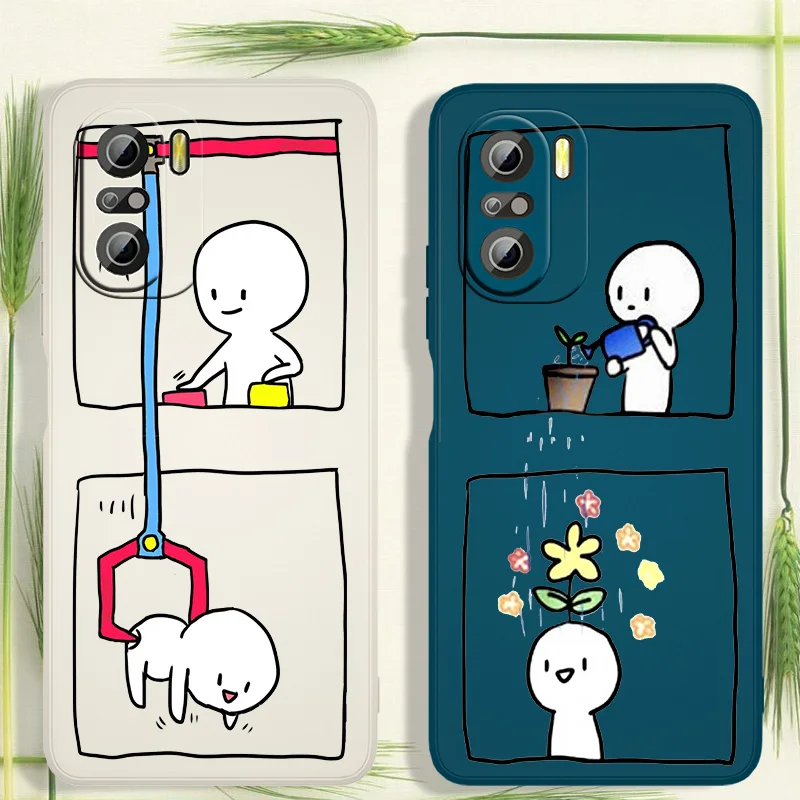 

Cute art painting For Xiaomi Redmi K50 K40 10X 10 9T 9AT 9A 9C 9 8A 8 7 6A 5A Gaming Pro Liquid Rope Cover Funda Soft Phone Case