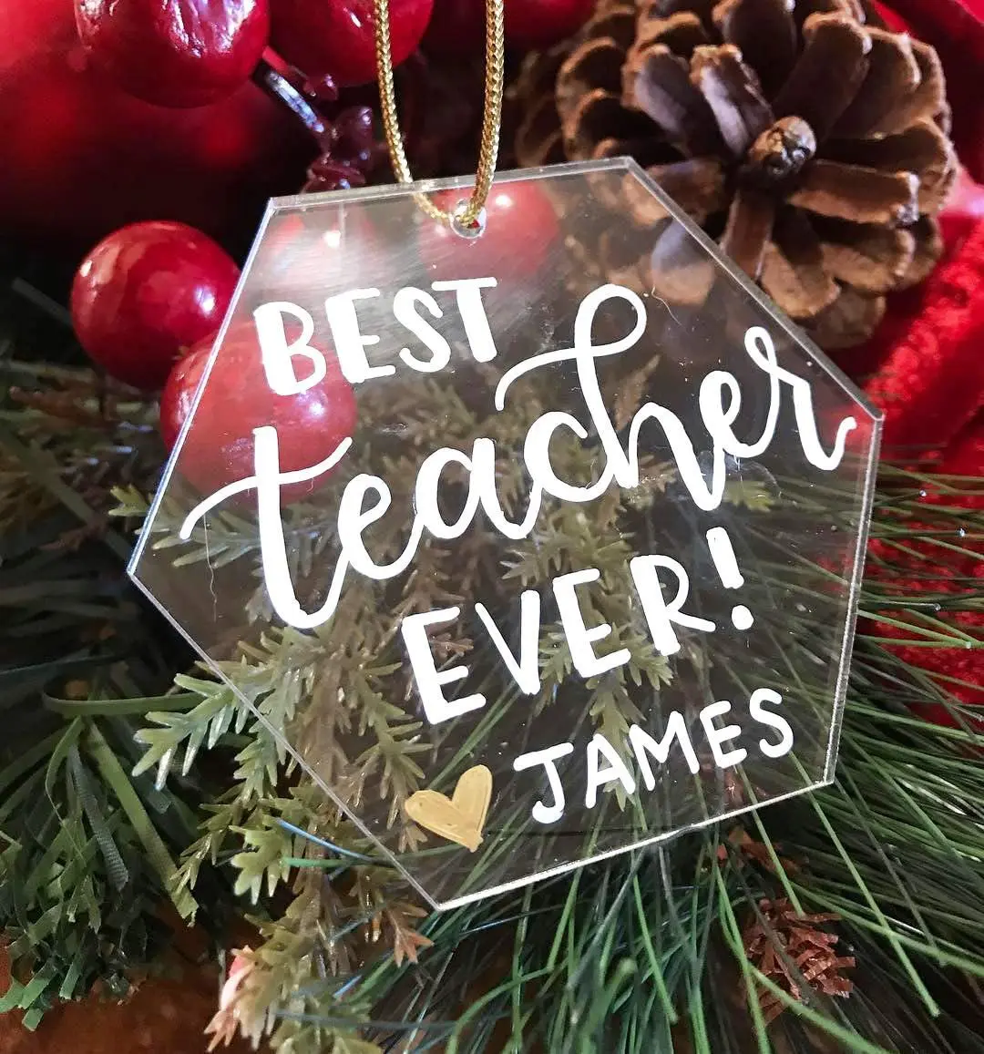 

30/60 Pieces Acrylic Blank Disc Acrylic Christmas Ornament Blank Christmas Tree Hexagon Bone Shaped Decorations Hanging