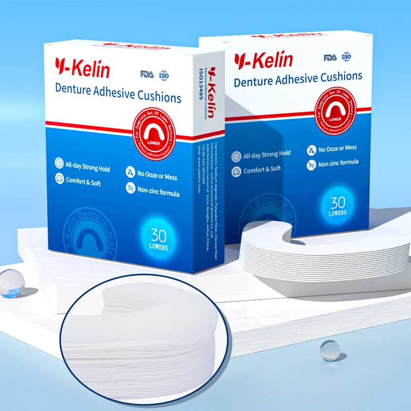 Фото Y-Kelin фиксирующие прокладки для зубных протезов (нижний) 30 штут мягкая комфортная клейкая полоска для протезов прокладка сильная фиксация дл... №4