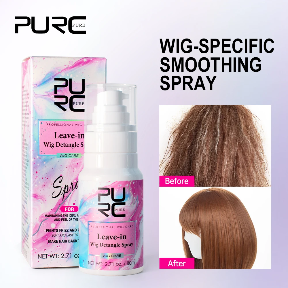 

PURC Wig Leave-In Smoothing Spray Conditioner Coconut Oil Repair Dry Prevent Frizz Anti-static Treatment Shiny Wigs Hair Care