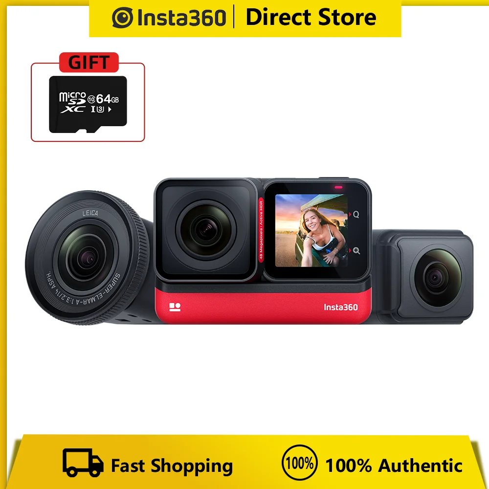 Kup Kamera Akcji Insta360 ONE RS-wodoodporna Kamera Sportowa 4K 60fps I Kamera Wideo 5.7K 360 Z Wymienne Soczewki, Zdjęcie 48MP
