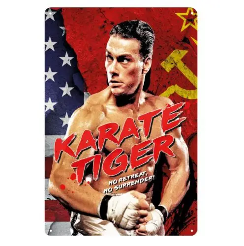 1p Karate Tiger Jean Claude van damme Металлический постер из фильма Оловянная вывеска 20x30 см
