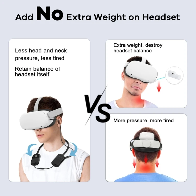 

H8WA Professional 8000mAh Power Banks 3.5-4 Hours Playing Time- Lightweight Neck Hanging- Headset Power Banks Compact Size