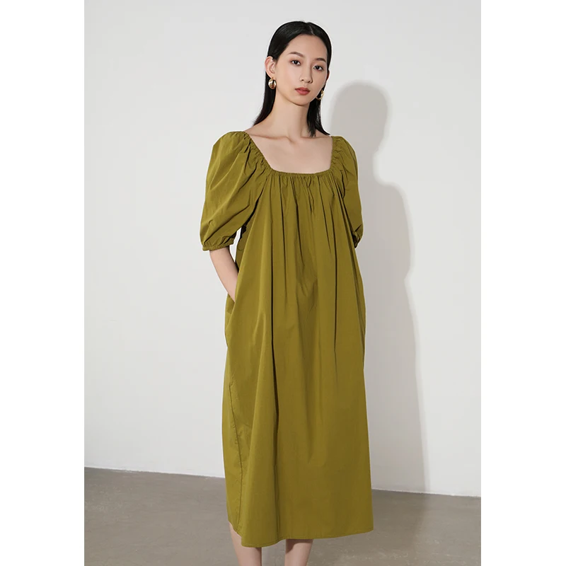 Платье Gdzy с пышными рукавами и квадратным вырезом дизайнерская универсальная