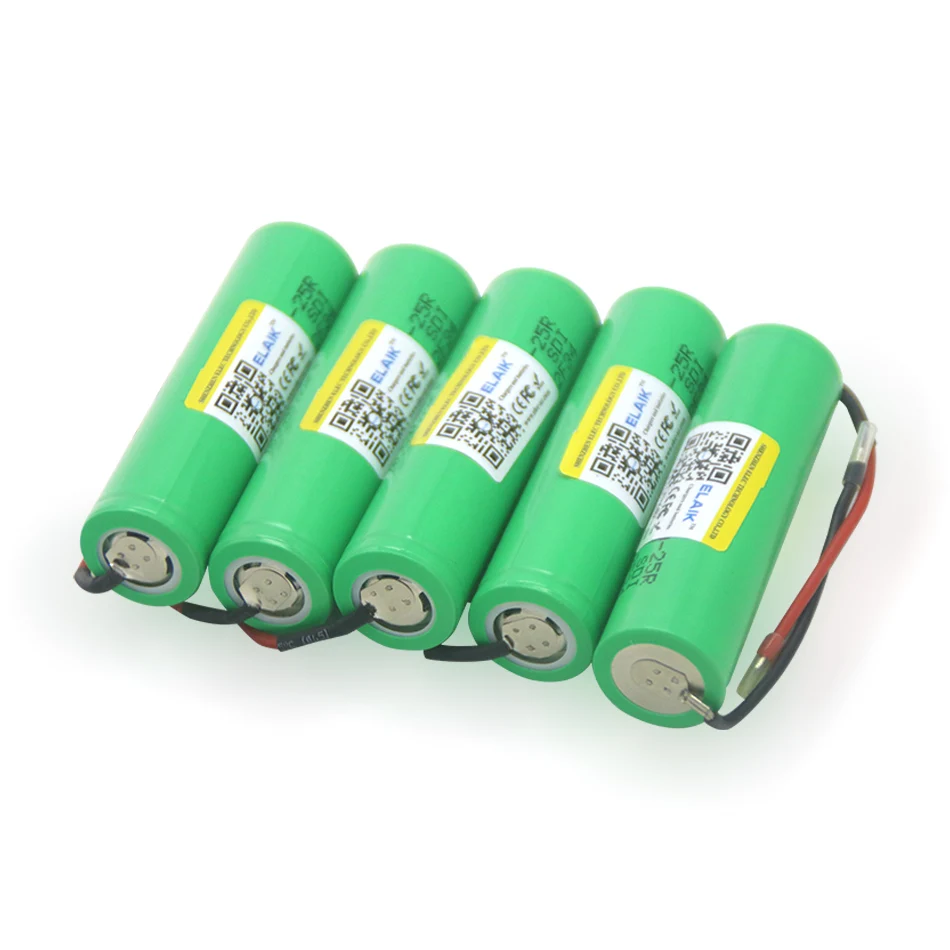 

Перезаряжаемая батарея ELAIK 18650, 2500 мАч, 20 А, 3,7 в