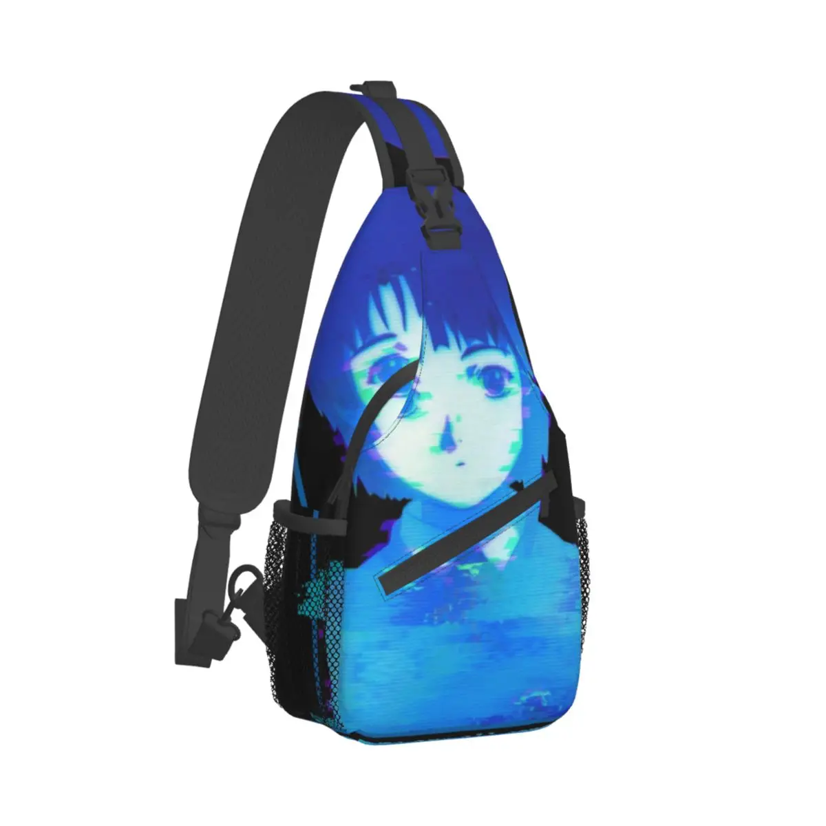

We Are All Connected Shoulder Bags Serial Experiments Lain Streetwear Chest Bag Cycling Print Sling Bag Novelty Crossbody Bags