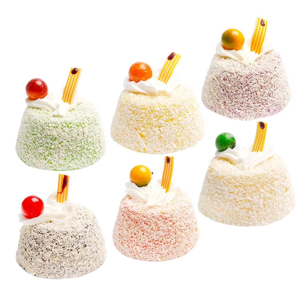 

6 Pcs Simulation Cake Lovely Model Purple Home Decor Models Photo Prop Faux Artificial Dessert Delicate Fake Food Household
