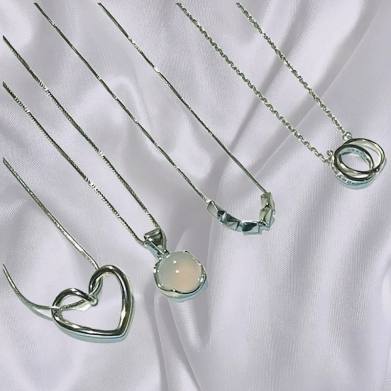 

Metal Pendant Necklace Women Heart Pendant Clavicle Chain Girl Party Simple Jewelry Geometric Multilayer Necklaces Chains