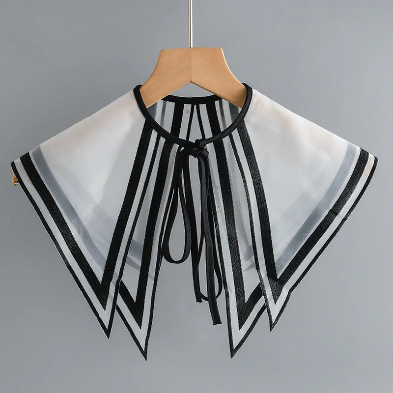 

Sitonjwly Lapel Fake Collar Shawl for Women Vintage Detachable Shirt Collar Blouse Sweater Removable Shoulder Wraps Accessories