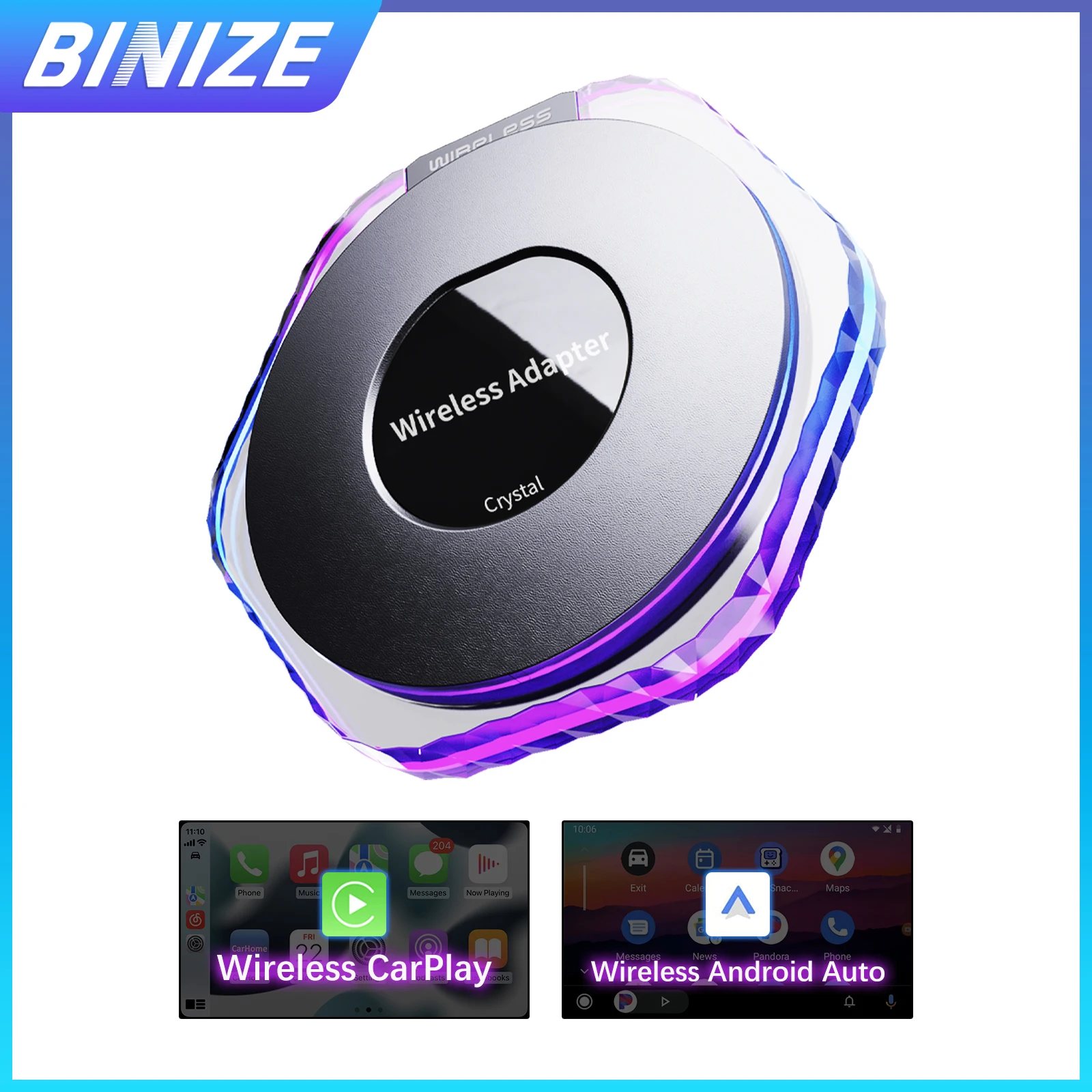 Binize 2 в 1 беспроводной адаптер CarPlay проводной к беспроводному Android Auto Carplay Dongle для