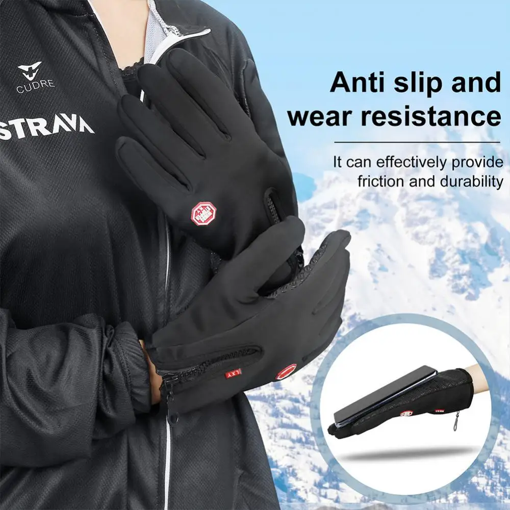 

Winter Cycling Gloves Full Finger Glove Touch Screen Gloves Warm Windproof Bike Riding Gloves Winter Outdoor Sports Equipment