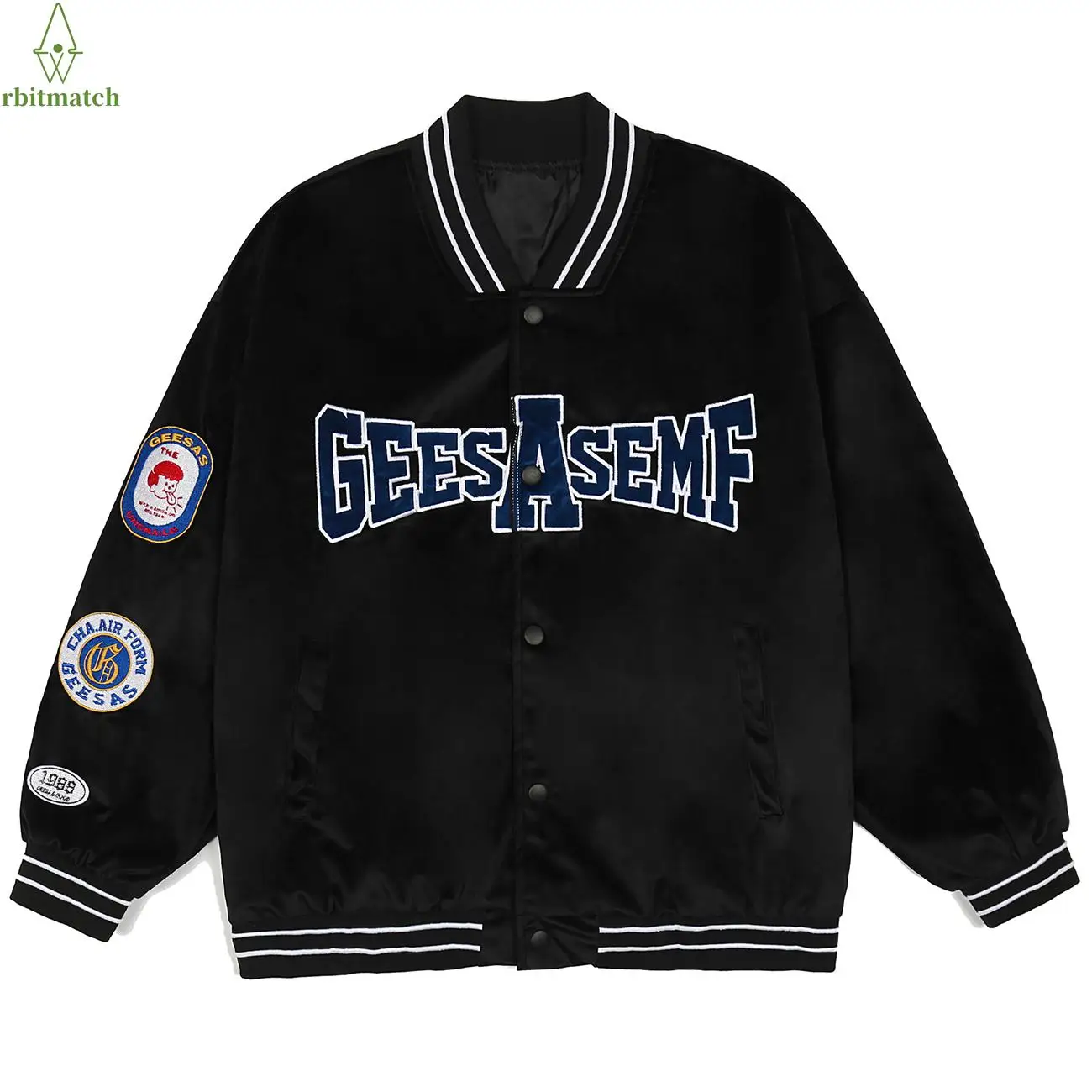 

Arbitma Streetwear Baseball Jacket Coat Harajuku Hip Hop Cute Graphic Embroidery Jacket Cotton Casual 2021 Men Autumn Outwear