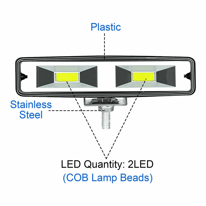 2x48 Вт 6 дюймов зеркальная Рабочая лампа точечный прожектор противотуманная фара