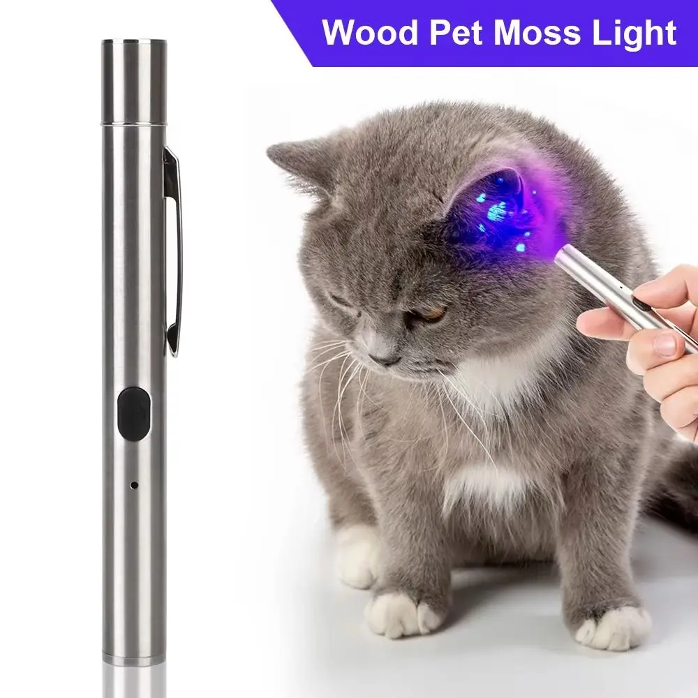 Фото 365 UV Veterinary Wood Lamp Waterproof Portable Pet Fungus Detection Rechargeable Black Light Cat Ringworm Detector №3