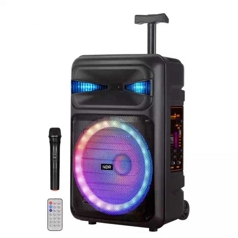 

12 Inch Wireless Bluetooth Speaker Outdoor K-Song Dance Party Music System Center with Micphone TF USB Subwoofer Portable Column