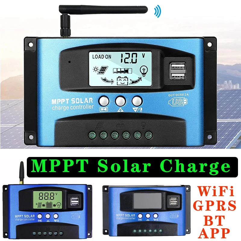 12 В-60 в классический-GPRS WIFI Bluetooth MPPT Контроллер заряда солнечной батареи 30A-100A