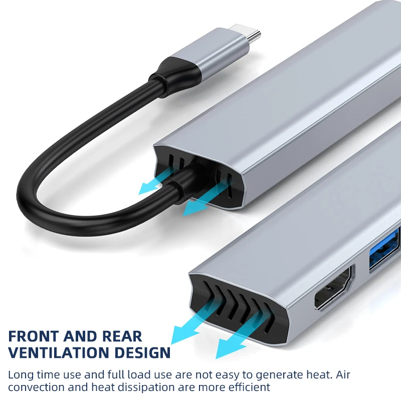 Док-концентратор Type-c + USB3.0 USB2.0 Pd концентратор четыре в одном 4k подходит для Apple