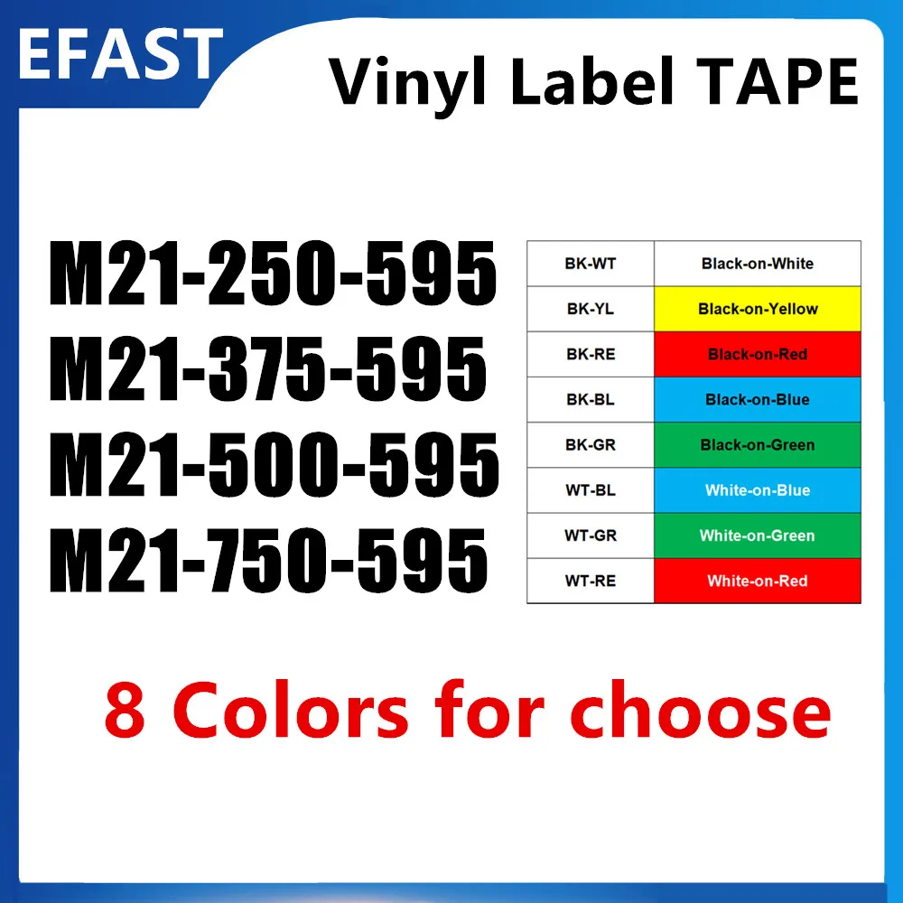 10PK M21 Service Vinyl Ribbon Cartridge Labels M21-750-595 M21-375-595 M21-500-595 Black Yellow For BMP21-PLUS,BMP21-LAB Printer