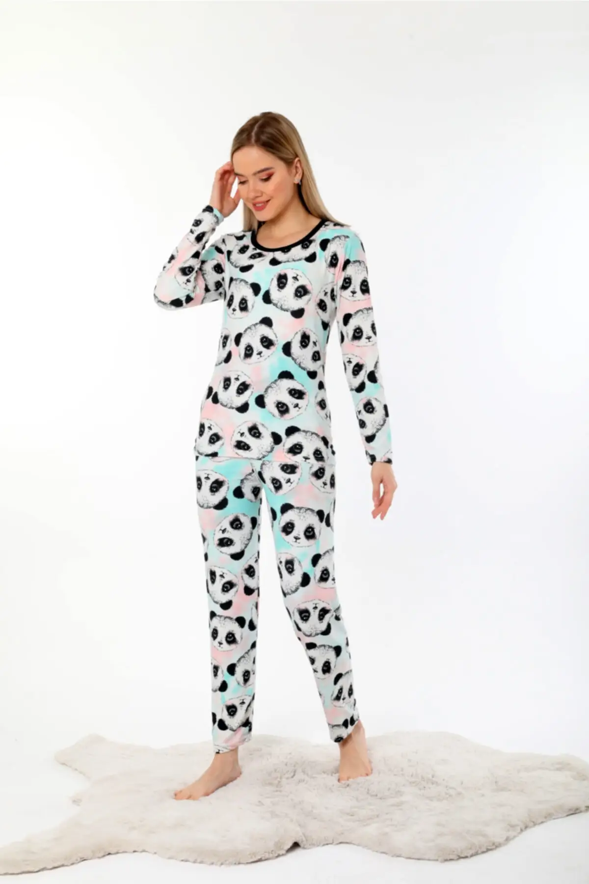 

Women's Pajamas Panda Patterned Suede Sleep Lounge Pajamas Nightwear Nightwear Nightwear Nightwear Casual Home Clothing
