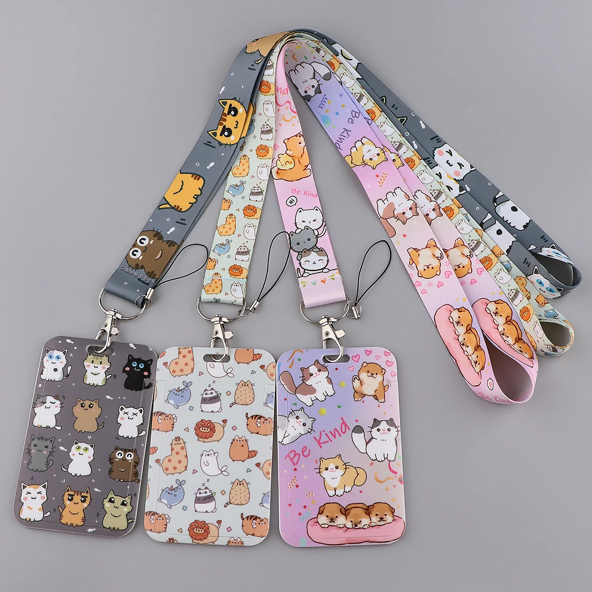 

KKZ566 Cute Cat Cartoon Neck Strap Lanyard For Key ID Card Gym Mobile Phone Straps USB Badge Holder DIY Hang Rope Lariat Lanyard