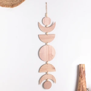Wooden Moon Phase Garland Wall Decor Ramadan Decoration Boho Home Decor Bedroom Nursery Ornament Room Decor Craft Wall Decor