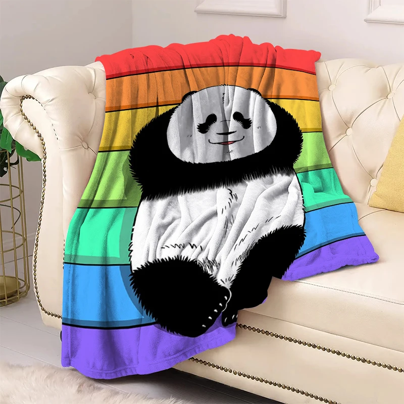 

Panda Couch Throw Blanket for Sofa Cute Bedroom Decoration Fluffy Soft Blankets Bedspread on the Bed Decorative Fleece Boho Nap