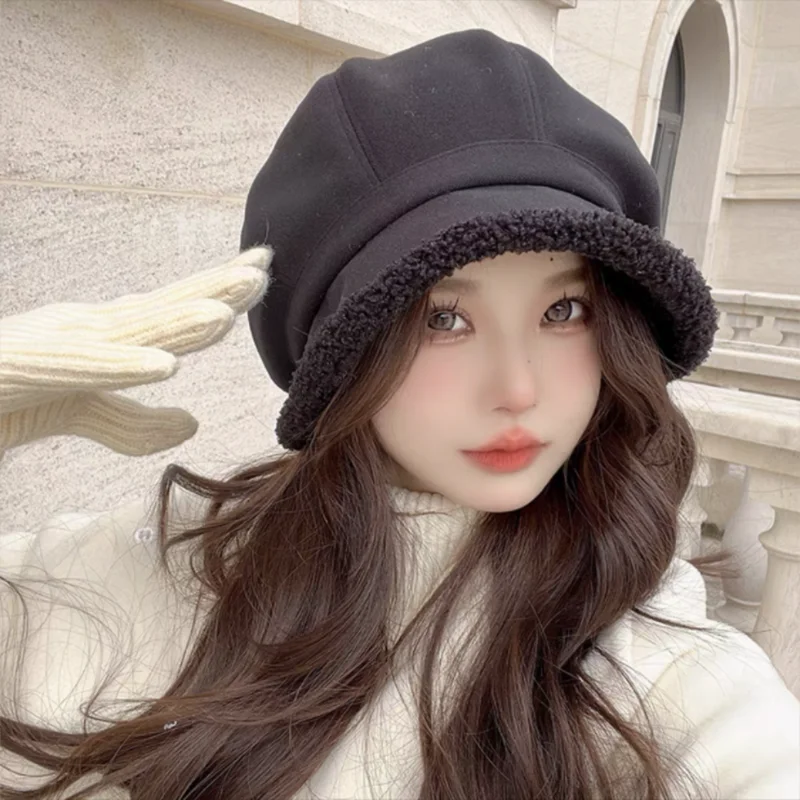 

명품 Winter Golf Hat Leisure Warm Lamb Wool Golf Cap Plush Cold Ear Protection Fisherman's Hat High Quality Women Golf Cap 56*59cm