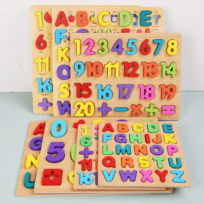 

Деревянная игрушка Монтессори с цифрами, захват, Бан, игра для мозга, 3D трехмерная головоломка, Ранняя этеризация, развивающая игрушка, детс...